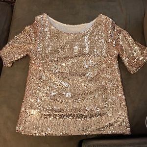 ROSE GOLD SEQUENCE BLOUSE- beautiful!